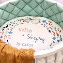 Husa saltea rotunda patut bebe copii cu elastic, Slepping is cool (3)
